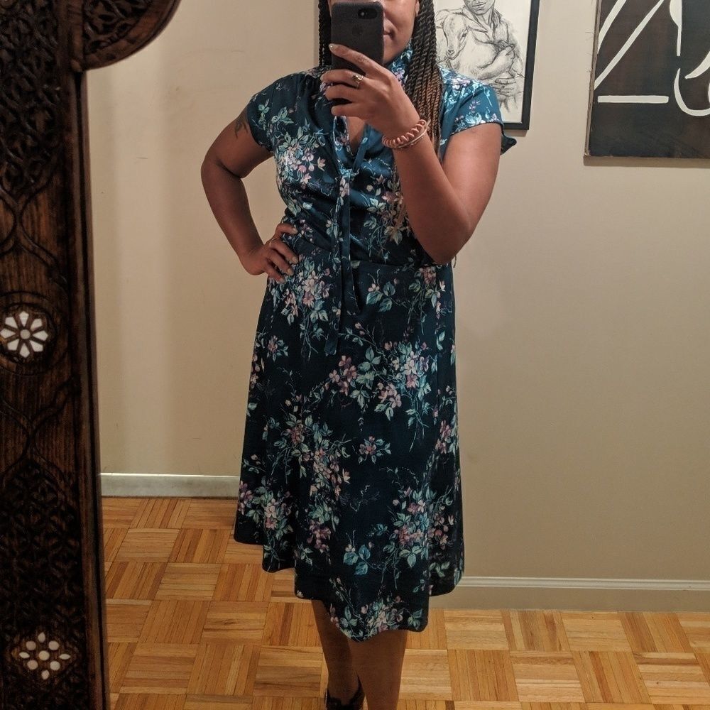 Vintage 2pc floral top & skirt set - Picture 3 of 8